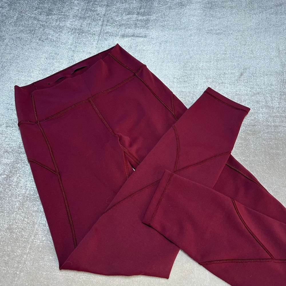 Lululemon In Movement Tight Everlux Leggings Women's Size 4 Burgundy
